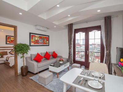 Cho thuê căn hộ 1 ngủ phố Đào Tấn gần Lotte, dịch vụ tiện nghi, nội thất mới