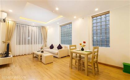 Modern 1 bedroom apartment with light and utilities for rent on Kim Ma Thuong
