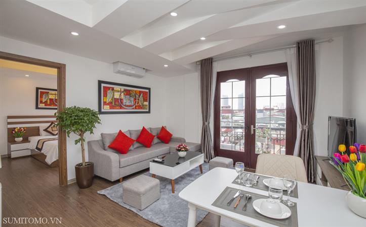 Super bright service apartment  for rent on Dao Tan, Ba Dinh, Near Lotte Center
