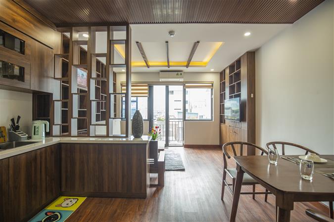 Cho thuê căn hộ 1 ngủ phố Đào Tấn, Linh Lang, Kim Mã gần Lotte, dịch vụ tiện nghi, nội thất mới