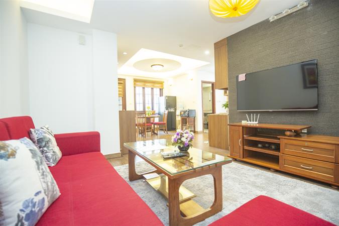 2-bedroom apartment for rent on Dao Tan street near Lotte, convenient service, new furniture