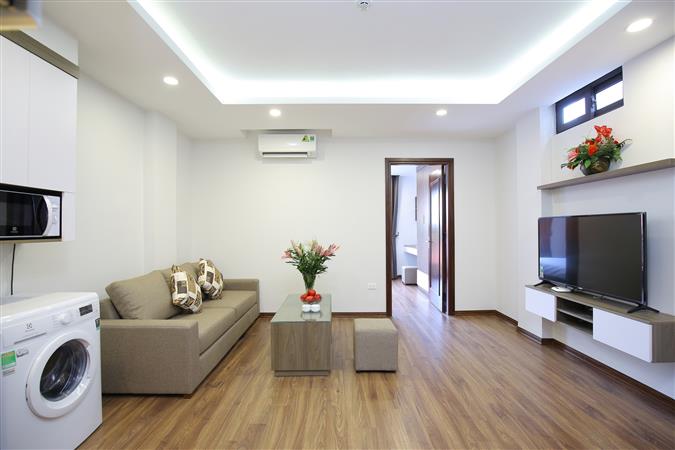 1-bedroom layout 01 apartment for rent on 58 Dao Tan street near Lotte, convenient service, new furniture