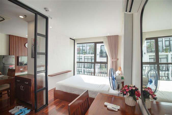 1-bedroom layout 601.701 apartment for rent on 66/12 Dao Tan street near Lotte, convenient service, new furniture