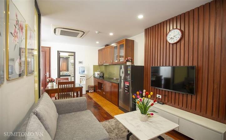 1-bedroom layout 601.701 apartment for rent on 66/12 Dao Tan street near Lotte, convenient service, new furniture