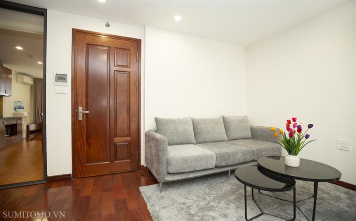 1-bedroom layout 201 apartment for rent on 66 Dao Tan street near Lotte, convenient service, new furniture