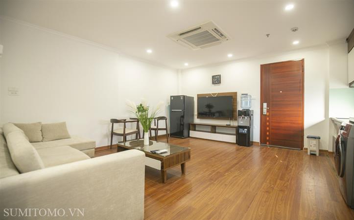 Apartment for rent on 47 Linh Lang street near Lotte, convenient service, new furniture