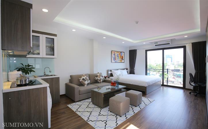 Studio layout 01 apartment for rent on 58 Dao Tan street near Lotte, convenient service, new furniture
